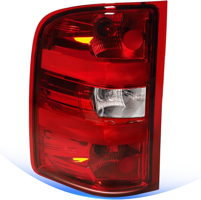 STRECOS Tail Lights Compatible with 2007-2013 Chevy Silverado 1500 2500HD 3500HD GMC Sierra Taillight Assemblies Rear Brake Lamps Red Border (Left Driver Side) - Image 1